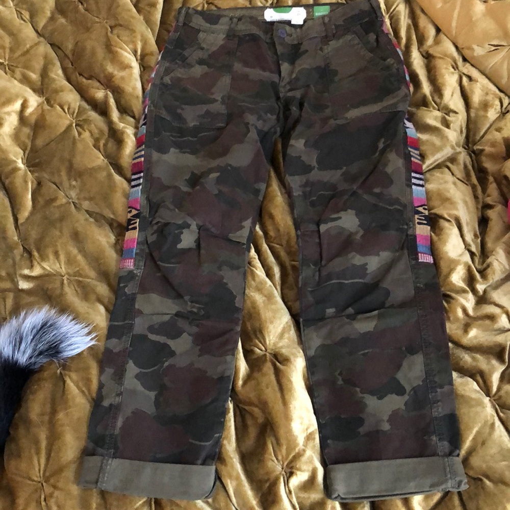 Anthropologie embroidered cargo pants the wanderer